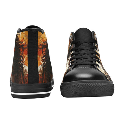 MEN'S Jesus_Ht_02 Men’S High Top Canvas Cottagecore Sneakers