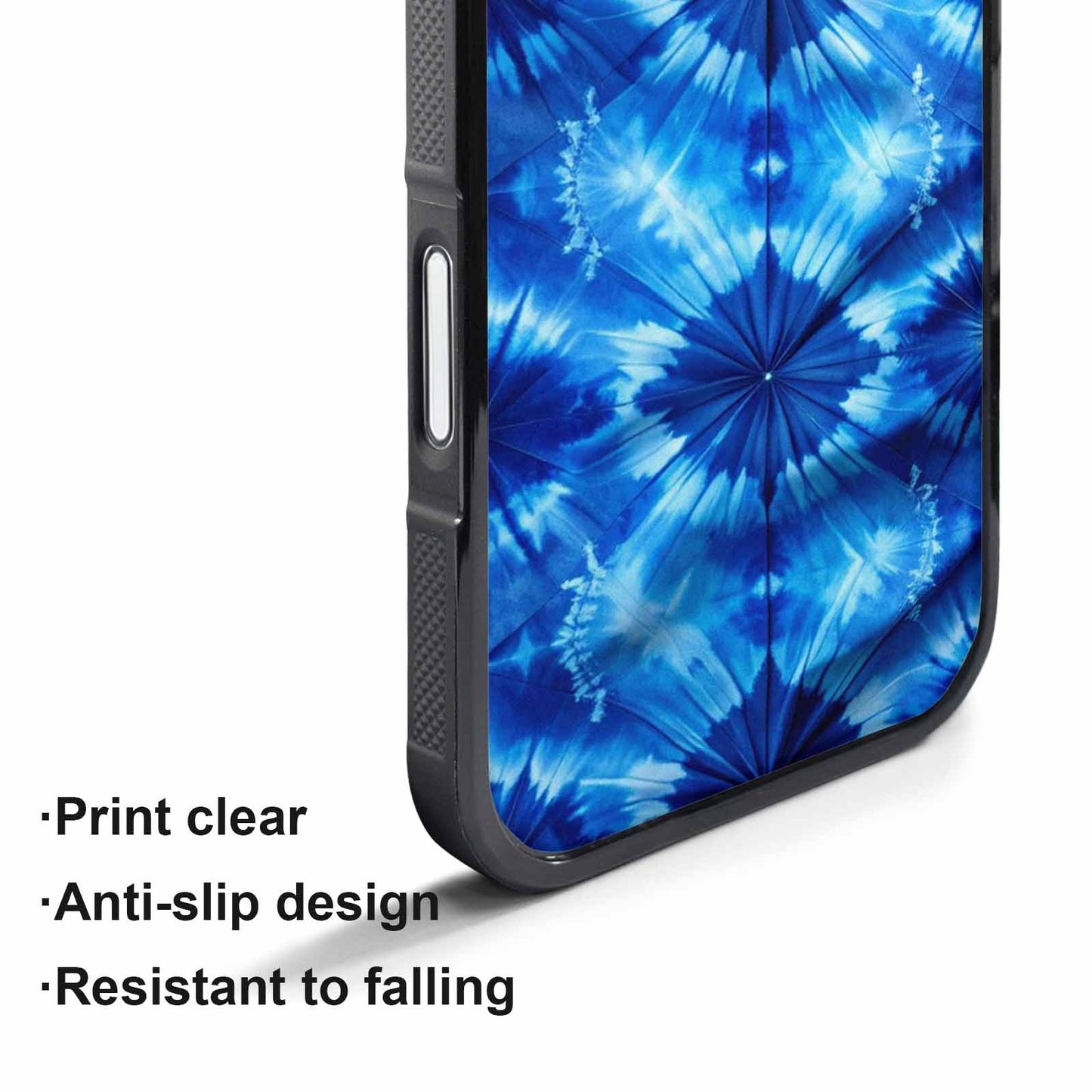 iPhone 17 Pro Case — Tie Dye Shibori Indigo Tie Dye, Custom Made Phone Cover