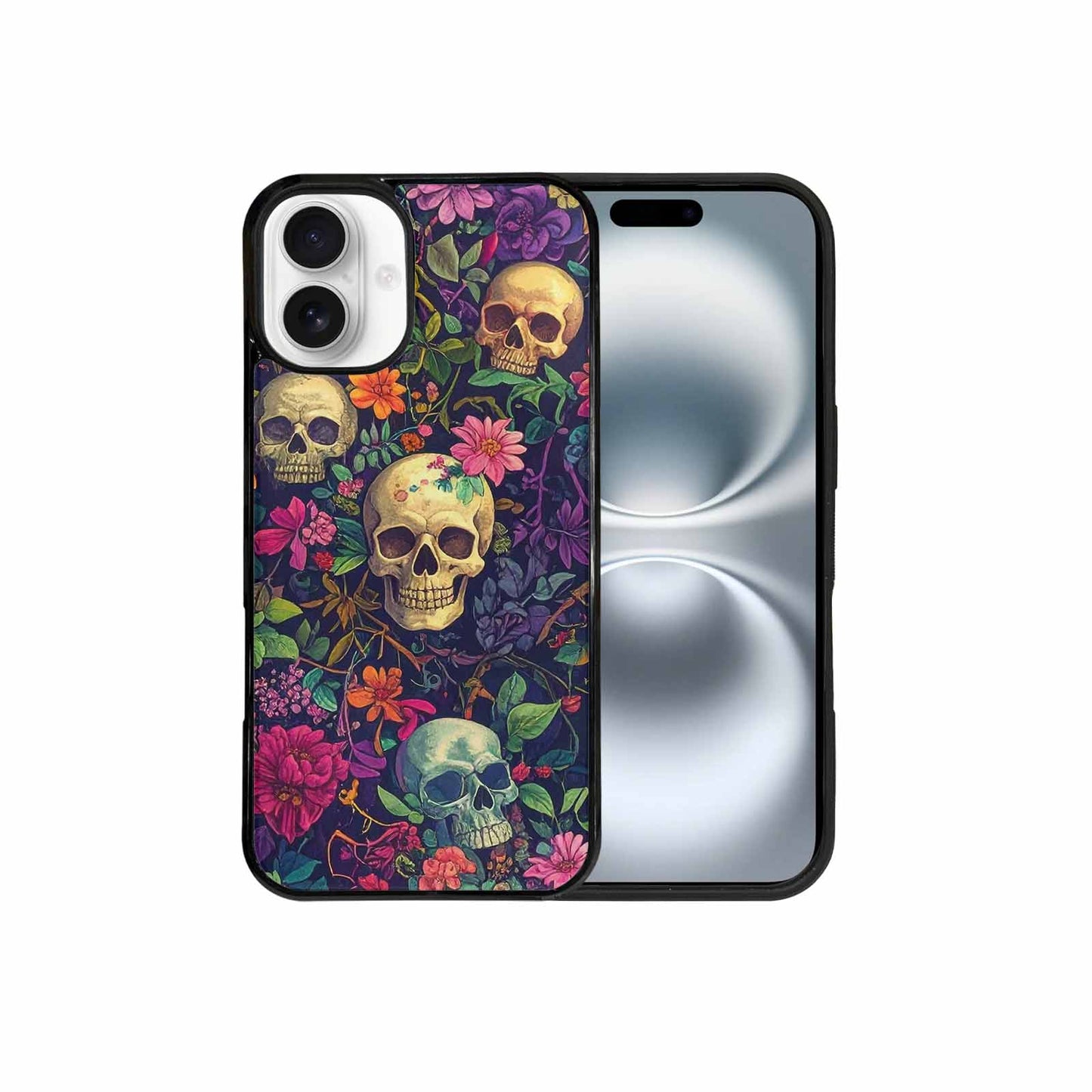 iPhone 16 Plus Case — Skulls Botanicalskulls Pattern, Custom Print Case Cover
