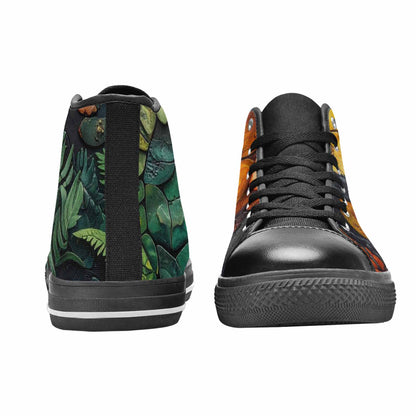 WOMEN'S Dinosaur Silhouette High Top Canvas Aesthetic Custom Shoes