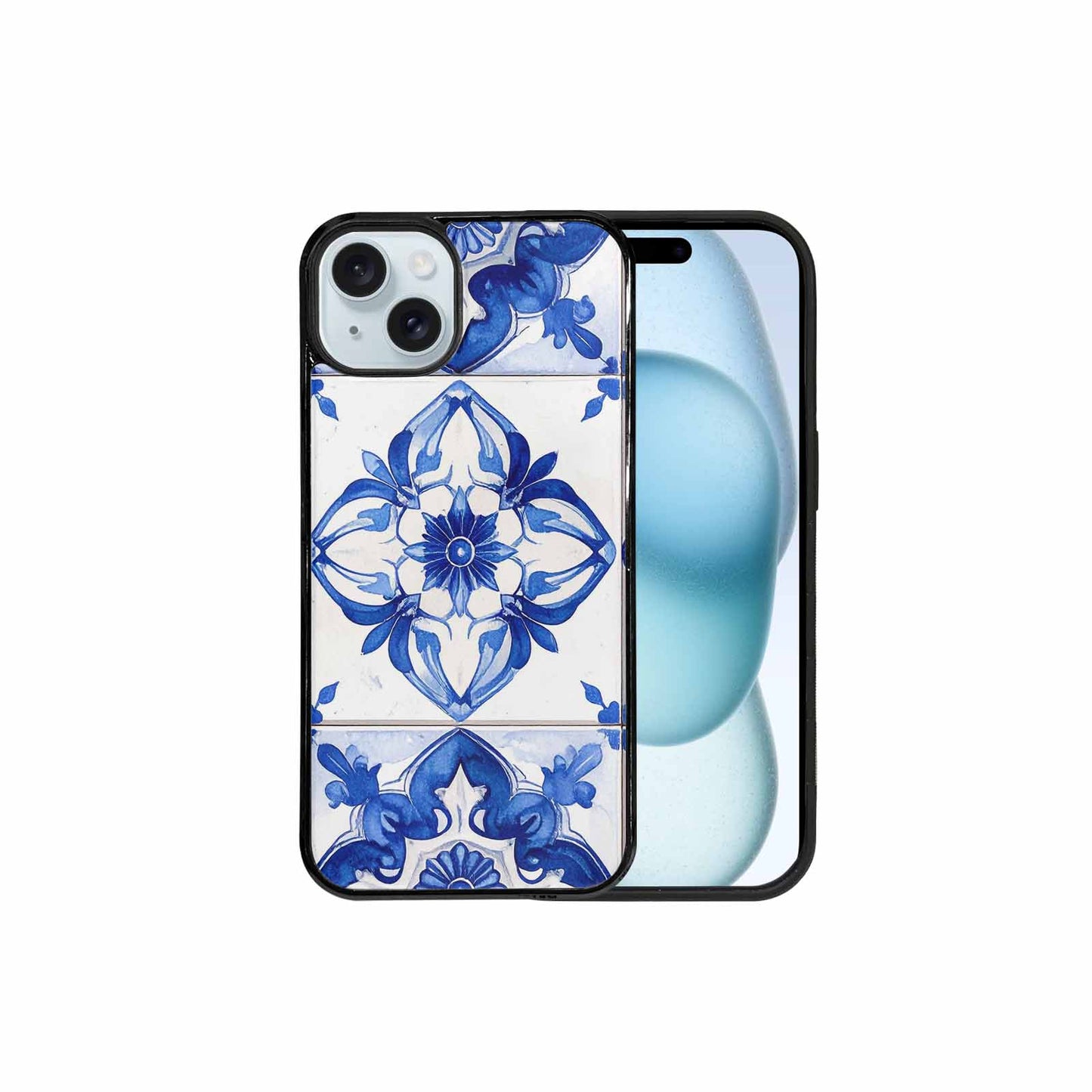 iPhone 15 Plus Case — Talavera Tile Floral, Custom Print Case Cover