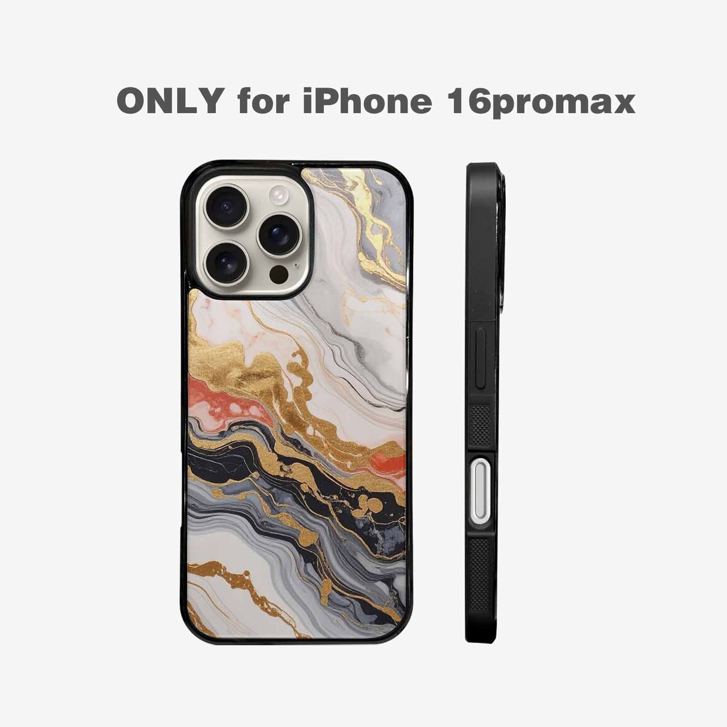 iPhone 16 Pro Max Case — Marble Vein Marble Veins Pattern Hundreds, Custom Printed Phone Case
