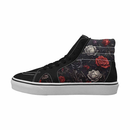 MEN'S Black Gothic Rose High Top Canvas Y2K Custom Shoes