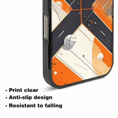 iPhone 16 Pro Case — Basketball Pattern Court Lines And Balls, Customized Protective Case