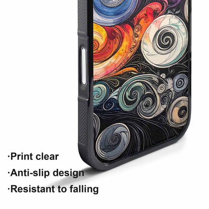 iPhone 17 Air Case — Tie Dye Swirls Black White Tie, Custom Printed Phone Case