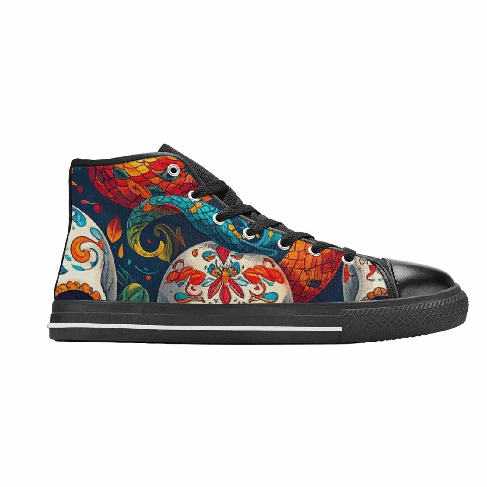 WOMEN'S Snake Skulls Print Alt High Top Canvas Dark Academia Custom Sneakers