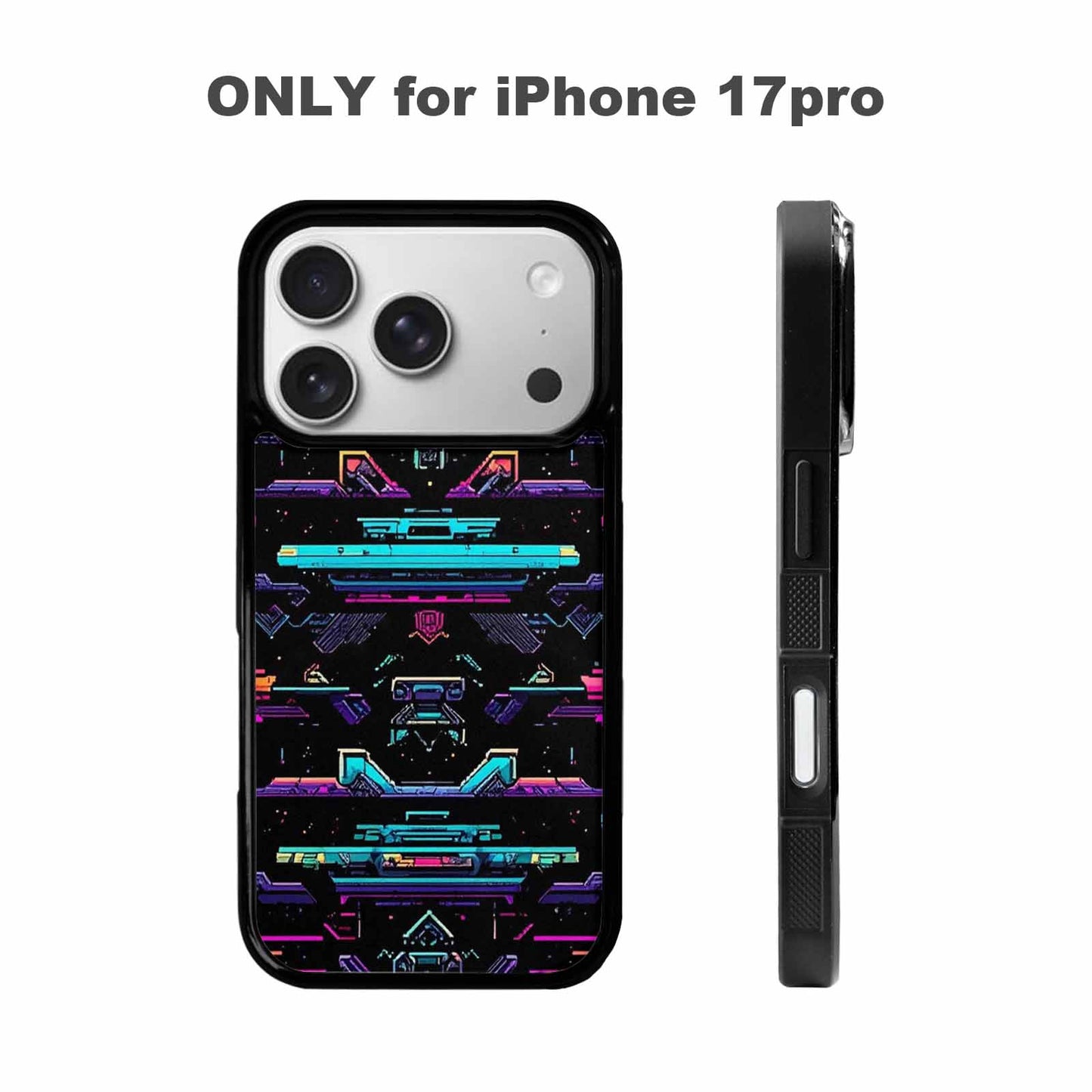 iPhone 17 Pro Case — Retro Pixel Art Pattern Bit Retro, Custom Print Case Cover