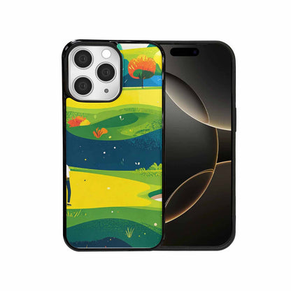 iPhone 15 Pro Max Case — Golf Cartoon Art Pattern, Custom Print Case Cover