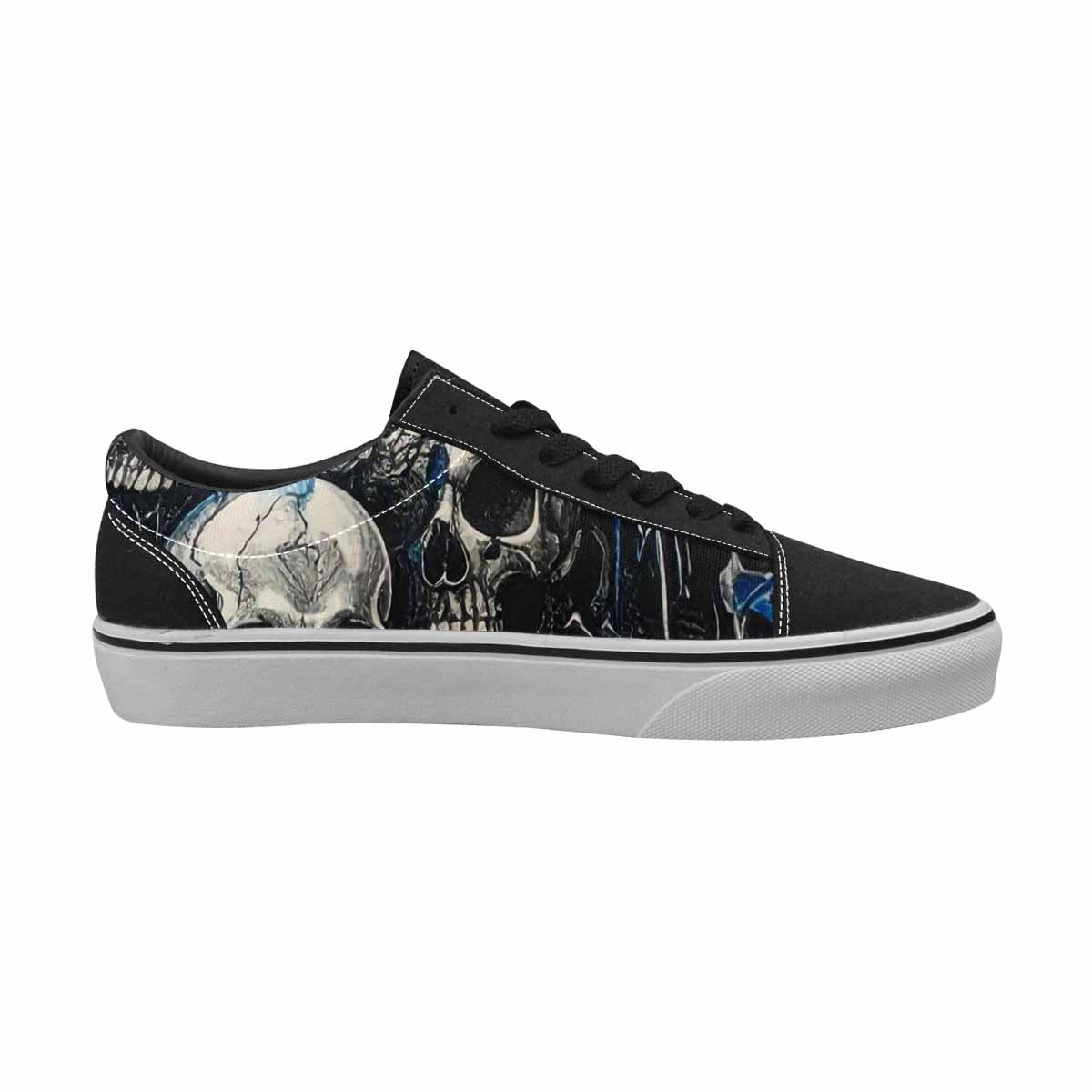 WOMEN'S Skull Roses Lace-Up Canvas Vivid Custom Sneakers