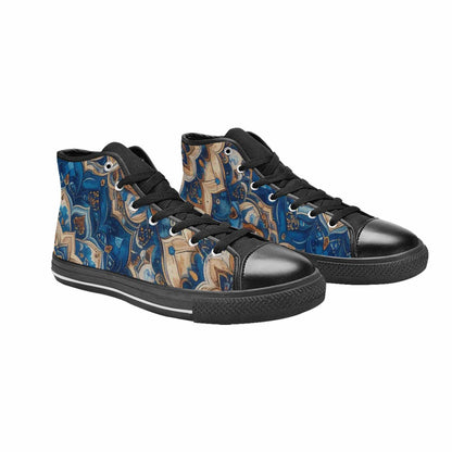WOMEN'S Mandala High Top Canvas Neon Fantasy Sneakers