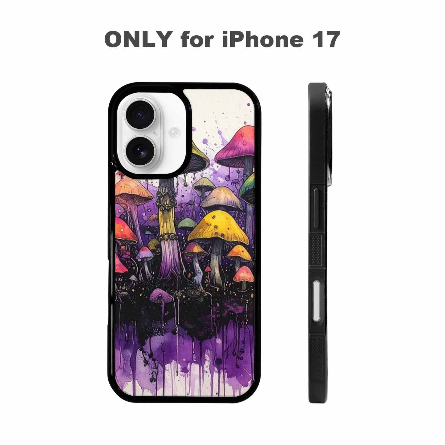 iPhone 17 Case — Black &amp; Purple Ink Original Art, Custom Art Phone Cover