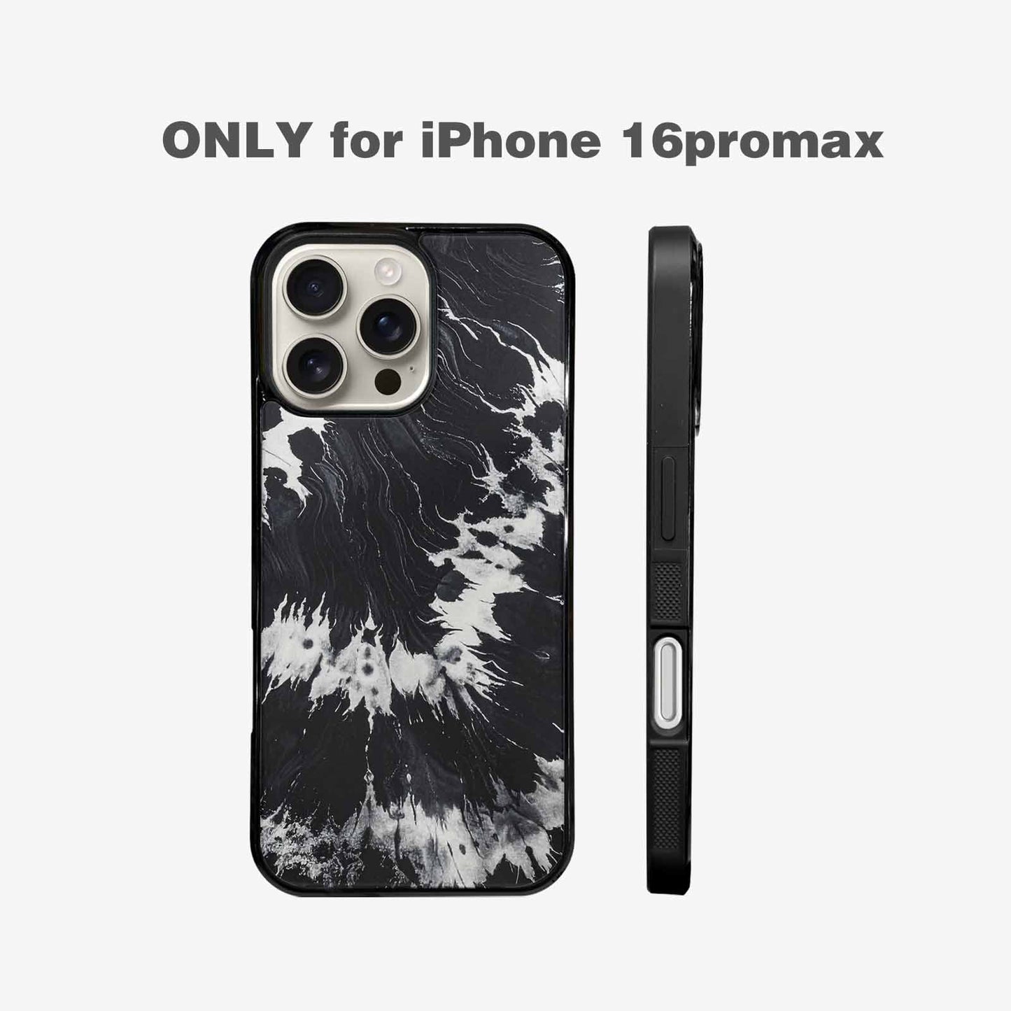 iPhone 16 Pro Max Case — Black White Animal Print, Customized Protective Case