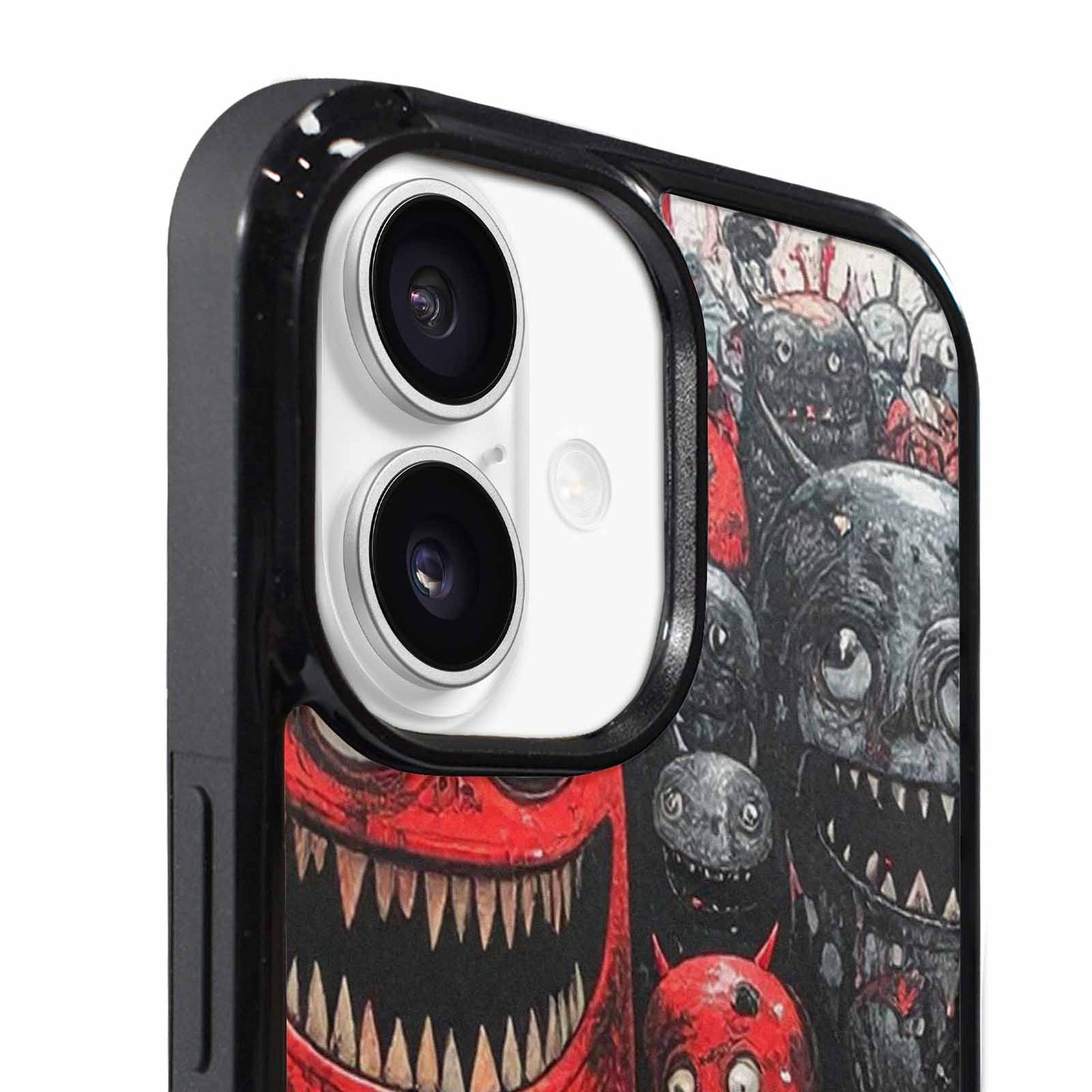 iPhone 17 Case — Black &amp; Red Ink Cartoon Cute, Original Design Phone Case