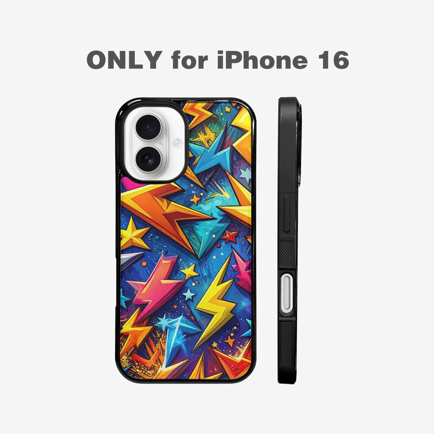 iPhone 16 Case — Lightning Bolt Storm Pattern Hundreds Of, Custom Art Phone Cover