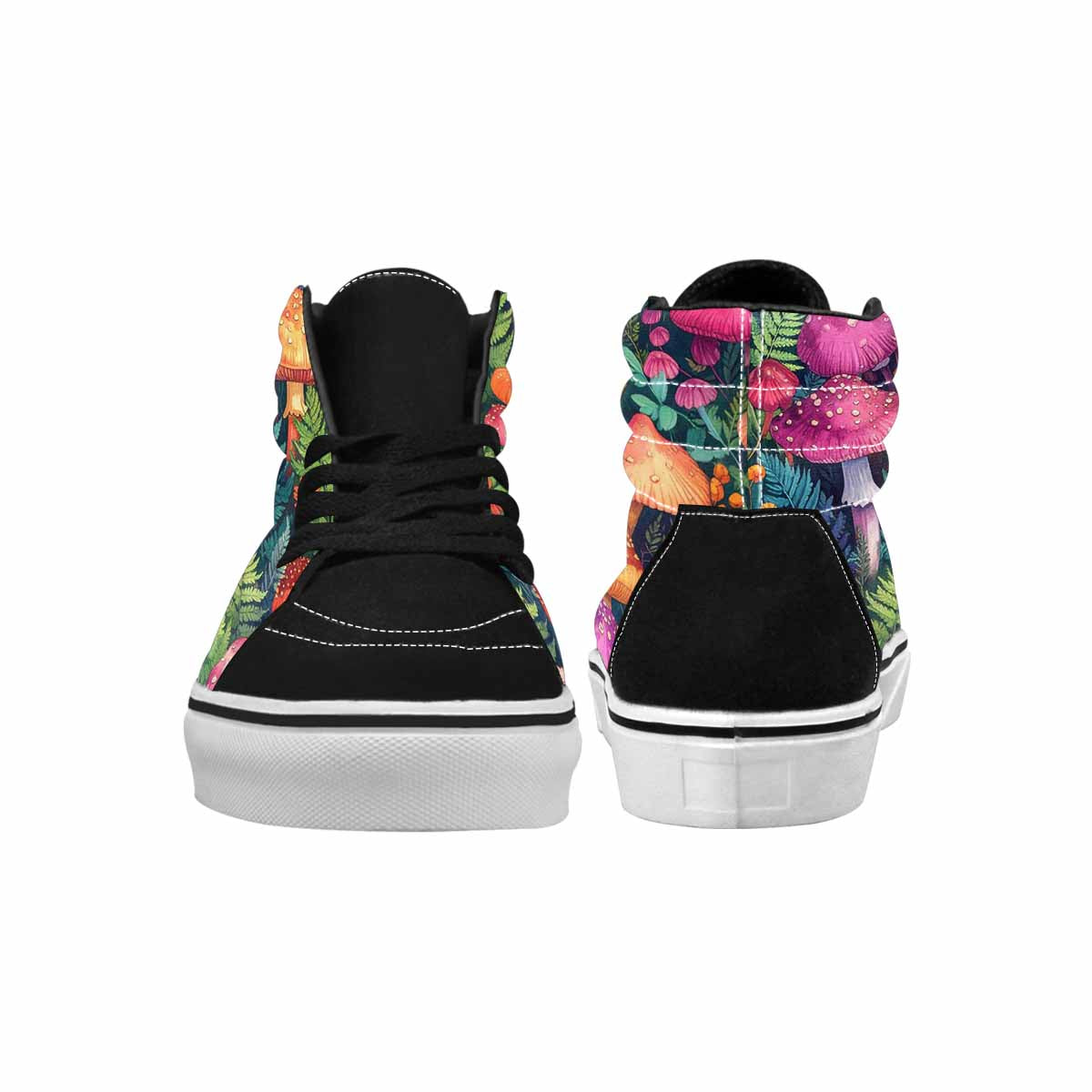 MEN'S Mushrooms  Botanical Mushrooms High Top Canvas Dark Academia Custom Sneakers