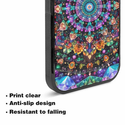 iPhone 15 Plus Case — Crystal Mandala Art Seamless Pattern Vibrant, Custom Phone Case