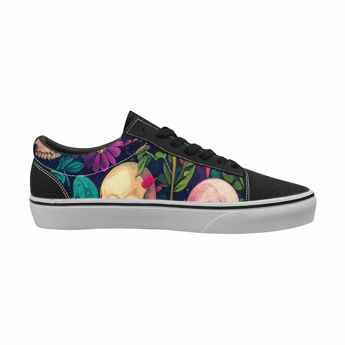 WOMEN'S Skulls  Botanical Skulls Lace-Up Canvas Surreal Shoes