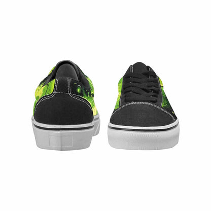 MEN'S Melting Galaxy Acid Green Canvas Lace-Up Cottagecore Custom Sneakers