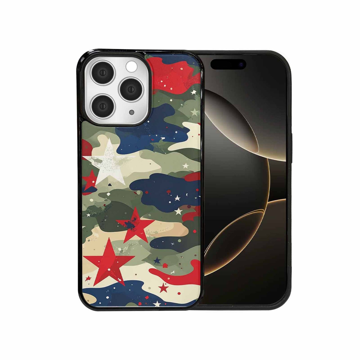 iPhone 15 Pro Max Case — Military Camo Blotch Texture Blended With, Personalized Phone Case