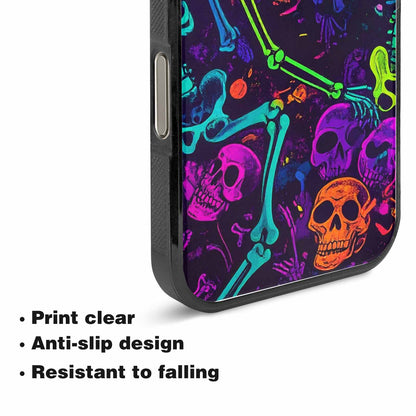 iPhone 15 Pro Max Case — Glowing Skeleton Pattern Hundreds Of Small, Custom Art Phone Cover