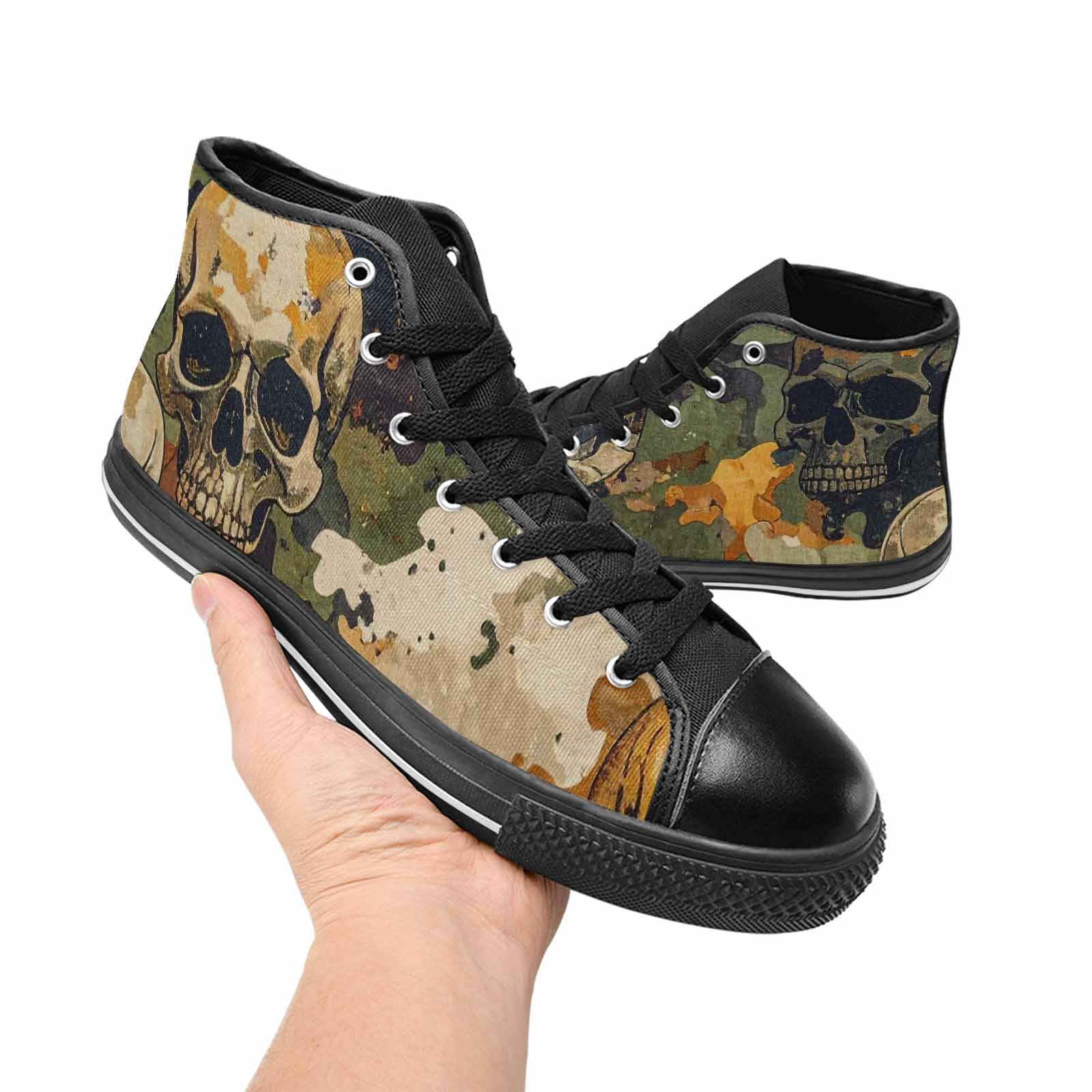 MEN'S Military Camo Skull High Top Canvas Dreamcore Shoes