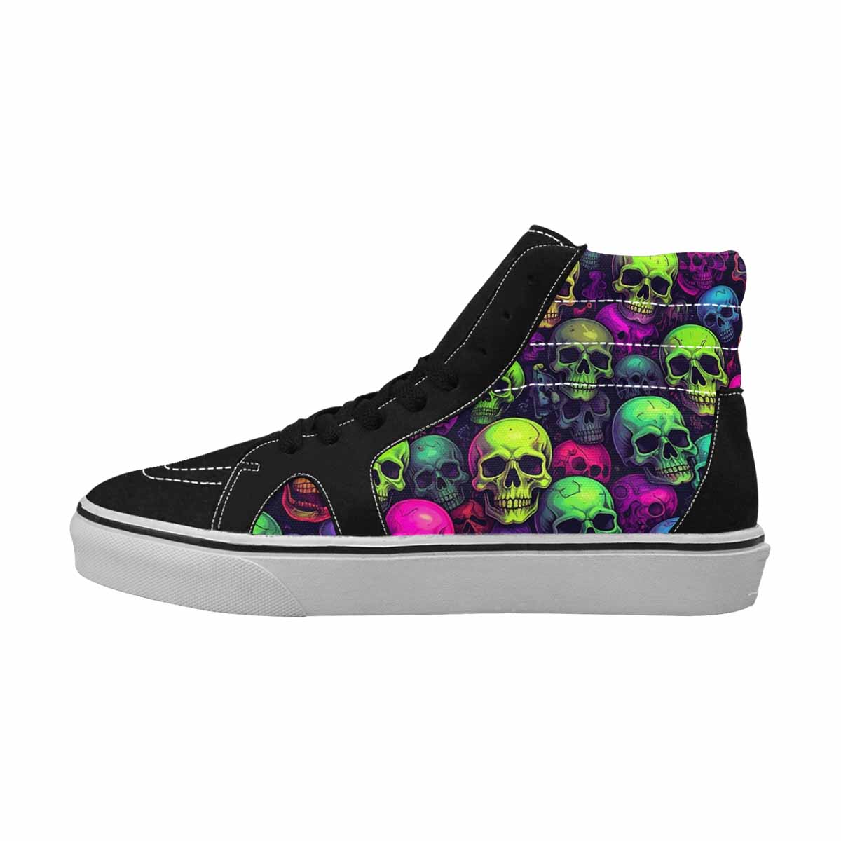 MEN'S Skulls - Neon High Top Canvas Dark Academia Sneakers