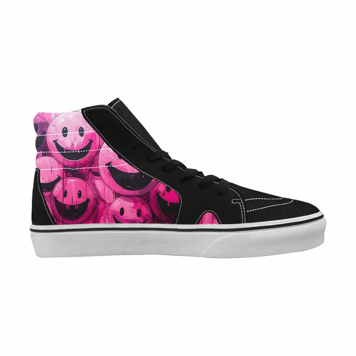 MEN'S Melting Moon Smiley High Top Canvas Dreamlike Custom Shoes