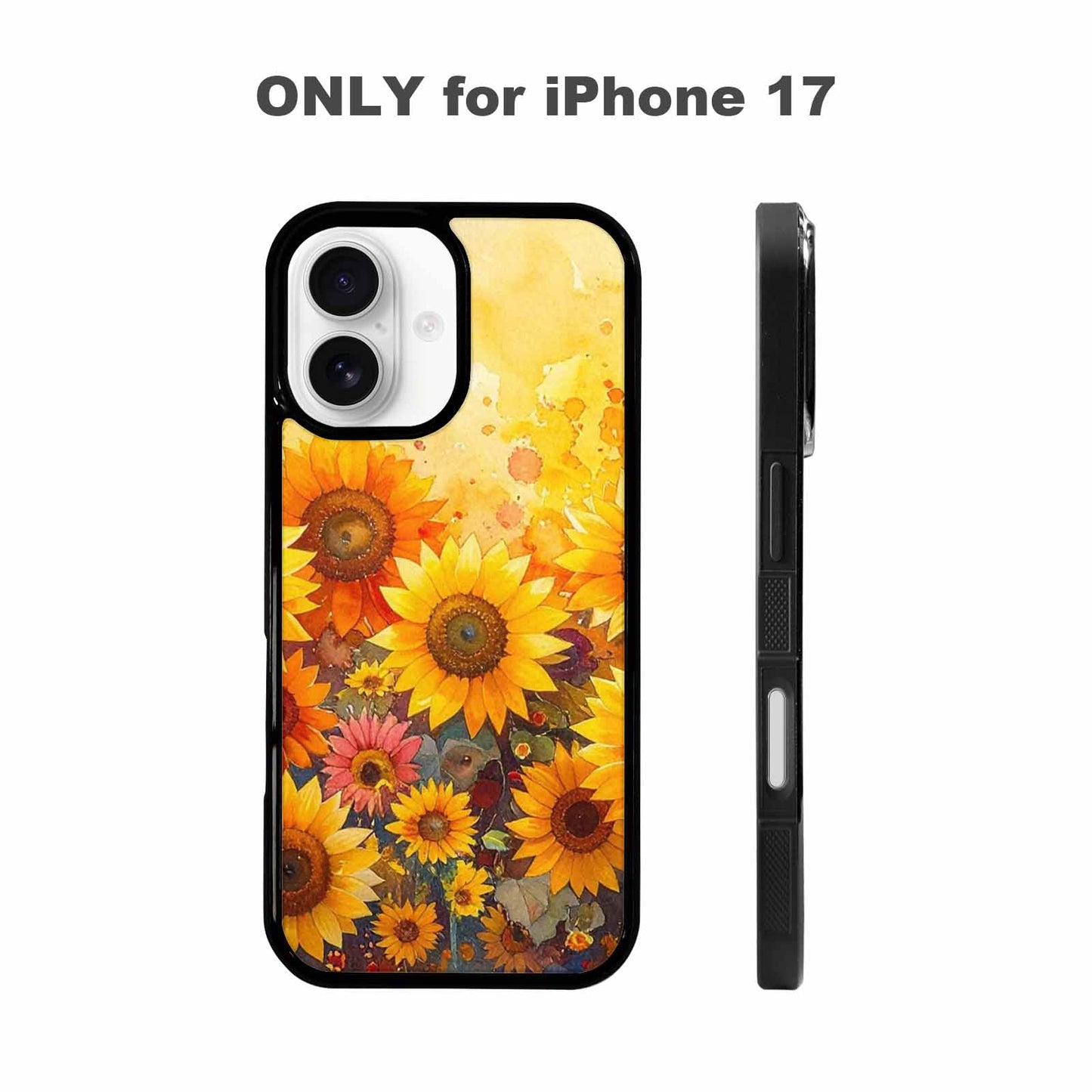 iPhone 17 Case — Full Color Vibrant Sunflower Floral, Custom Phone Case