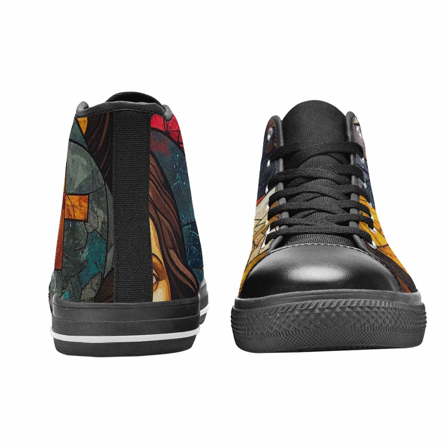 WOMEN'S Jesus Face Small High Top Canvas Cottagecore Sneakers