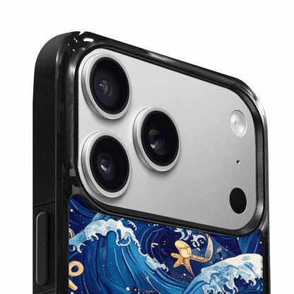iPhone 17 Pro Max Case — Small Ocean Wave Pattern, Original Art, Custom Printed Phone Case