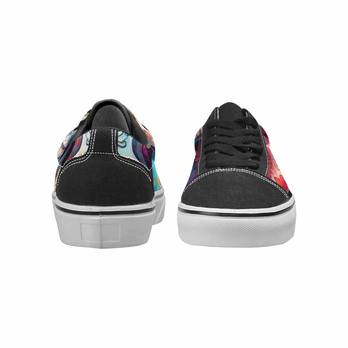 WOMEN'S Sugar Skulls Melting Sugar Lace-Up Canvas Wallpaper Art Sneakers