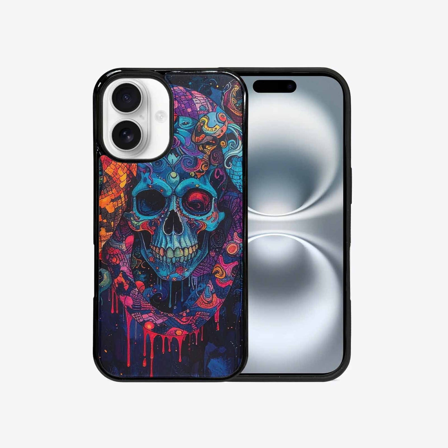 iPhone 16 Case — Snakes And Skulls Collage Custom, Custom Designed Case Cover
