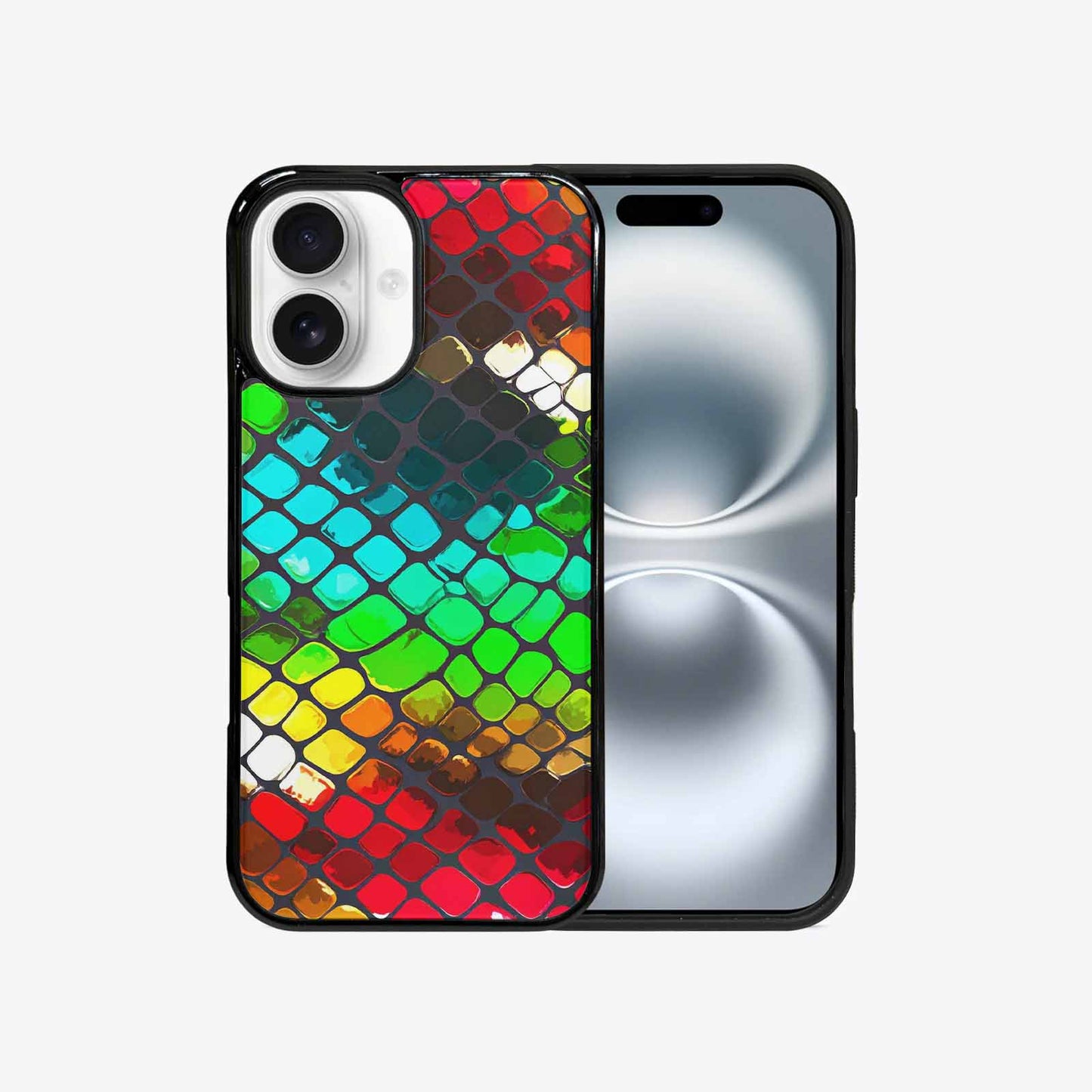 iPhone 16 Case — Snake Print Dark Seamless Pattern Vibrant, Custom Print Case Cover