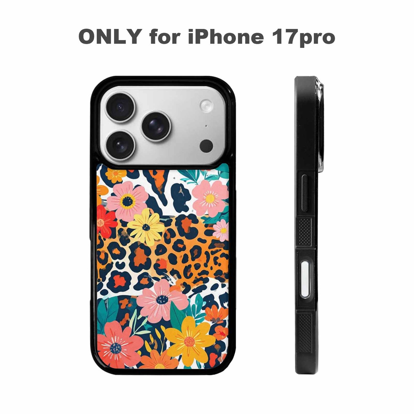 iPhone 17 Pro Case — Leopard Print Floral Seamless Pattern Animal, Personalized Phone Case
