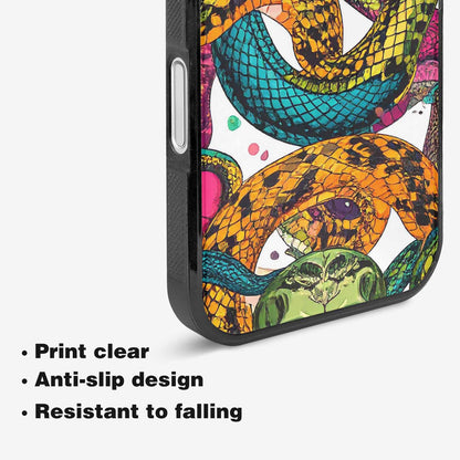 iPhone 16 Case — Snake Print Skull, Customized Protective Case