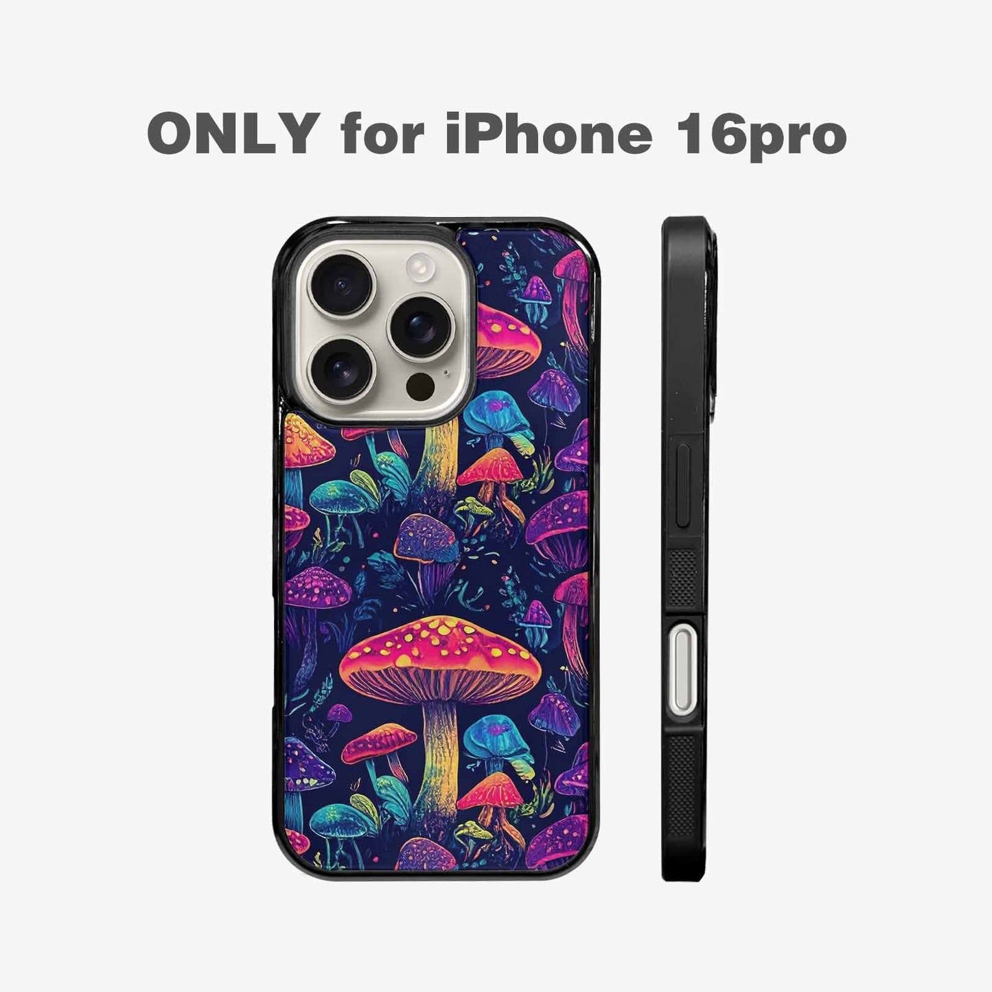 iPhone 16 Pro Case — Psychedelic Mushroom Custom Personalized Phone Cover, Personalized Phone Case
