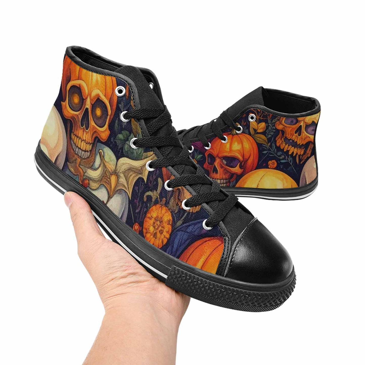 WOMEN'S Skulls - Halloween High Top Canvas Dark Academia Sneakers