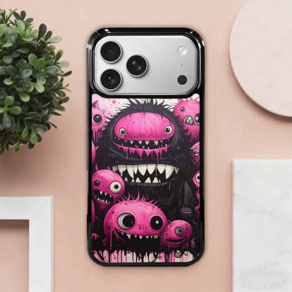 iPhone 17 Pro Max Case — Black &amp; Pink Ink Cartoon Cute, Original Design Phone Case