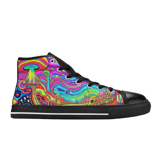 MEN'S Trippy Acid World Art High Top Canvas Wallpaper Art Custom Shoes