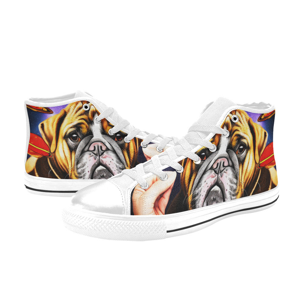 WOMEN'S Space Dog 2 High Top Canvas Surreal Custom Shoes