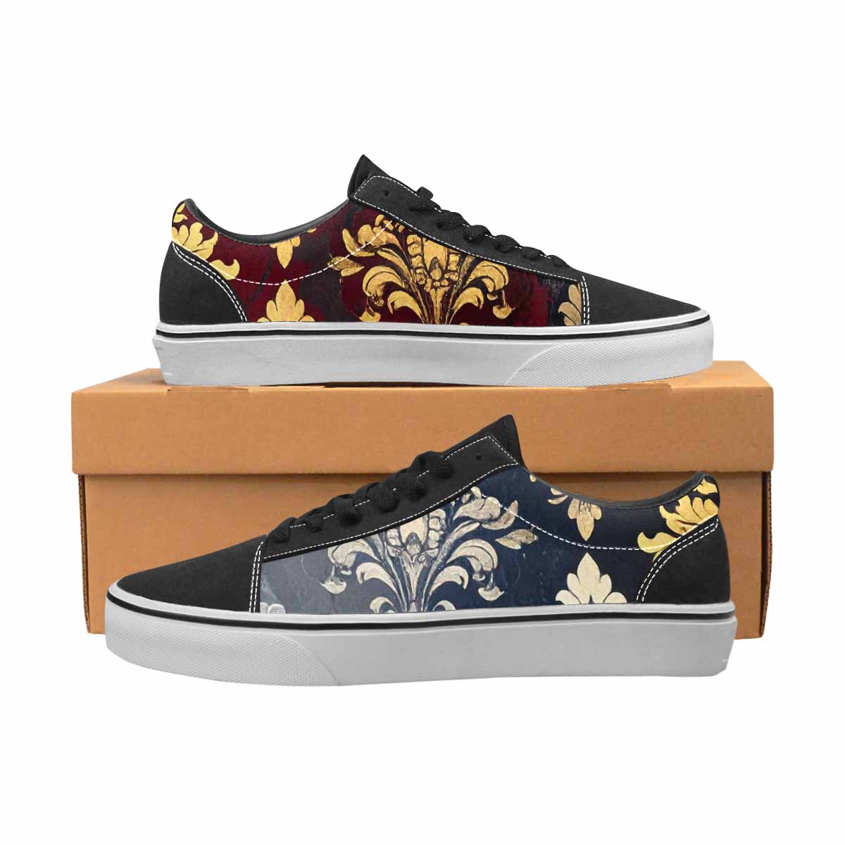 WOMEN'S Damask Ornamental Wallpaper Canvas Lace-Up Surreal Sneakers