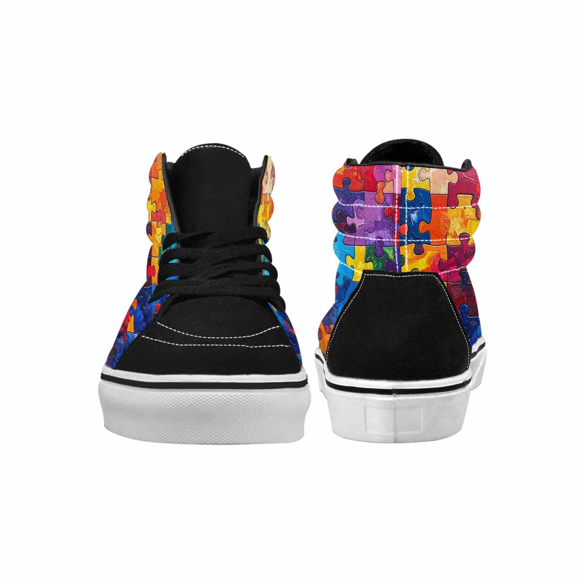 MEN'S Autism Puzzle Pieces High Top Canvas Vivid Sneakers