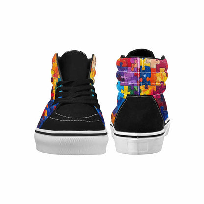 MEN'S Autism Puzzle Pieces High Top Canvas Vivid Sneakers