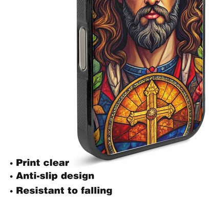 iPhone 15 Pro Max Case — Jesus Face Small Cross And Faith, Custom Print Case Cover