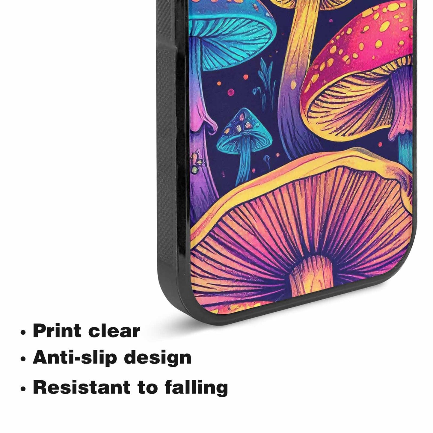 iPhone 15 Plus Case — Mushroom Psychedelic Art Seamless Pattern Vibrant, Custom Phone Case
