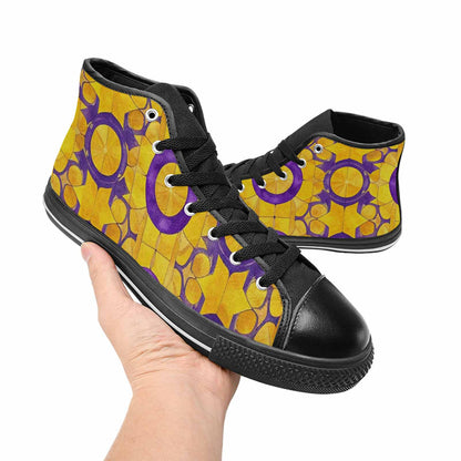 MEN'S Intersex Flag Color High Top Canvas Grunge Shoes