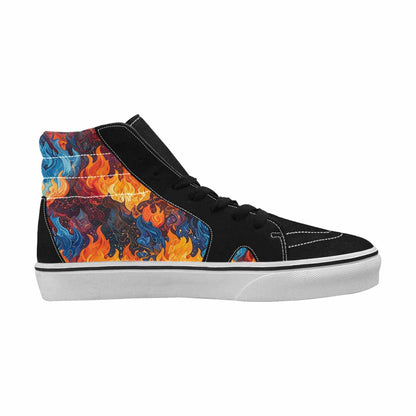 MEN'S Fire Flame High Top Canvas Vibrant Chaos Shoes