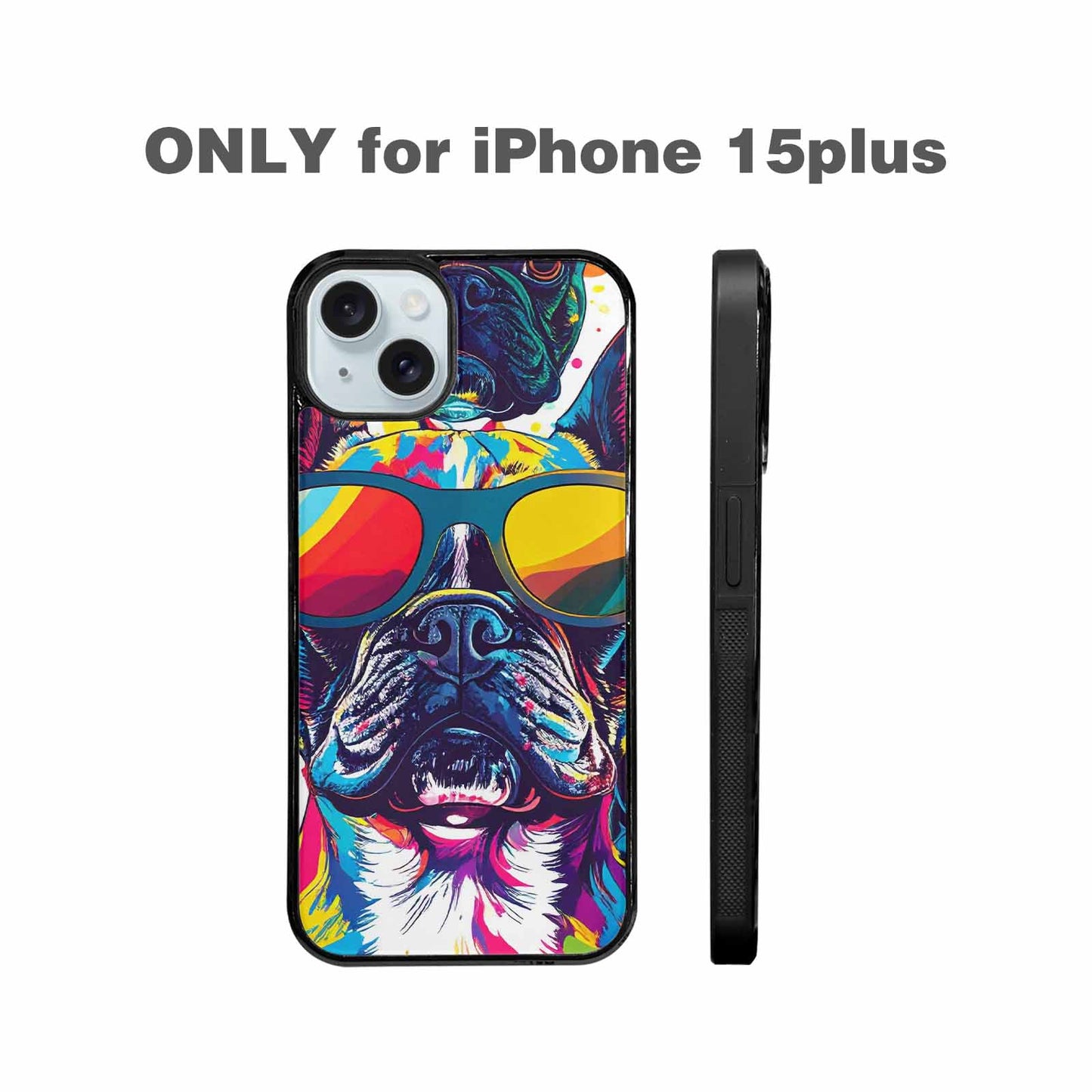 iPhone 15 Plus Case — French Bulldog Pop Art Pattern, Custom Phone Case