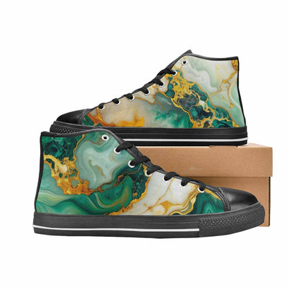 MEN'S Marble Gold High Top Canvas Neon Fantasy Shoes
