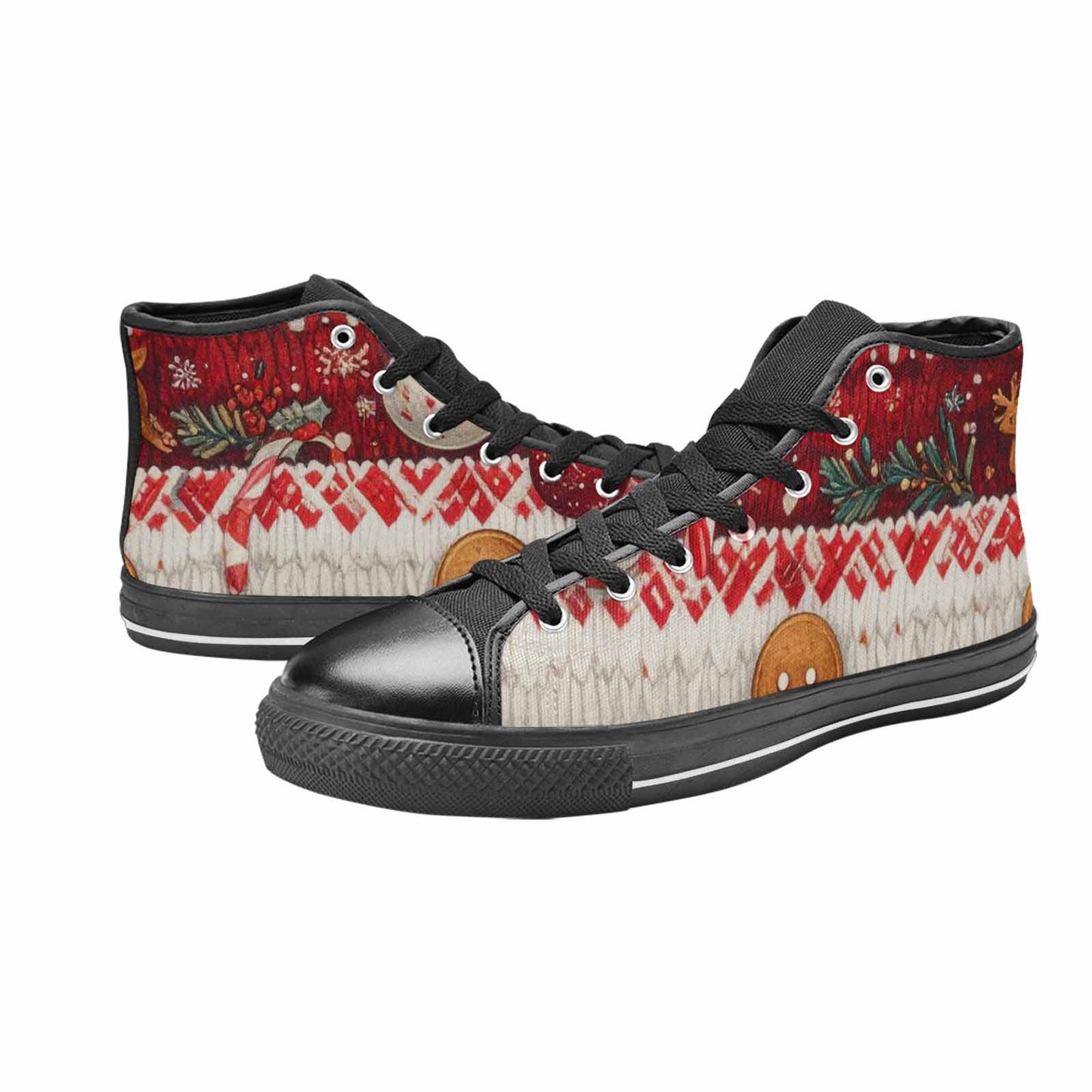 WOMEN'S Christmas Holly Snowflake High Top Canvas Aesthetic Shoes